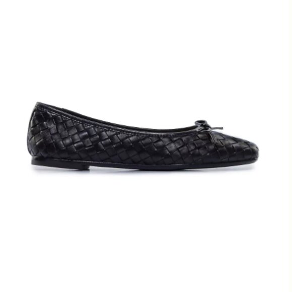 NEW BERNARDO Made In Brazil Leather Gwynn Woven Ballet Flats in black 2510 6M3 - Picture 3 of 11